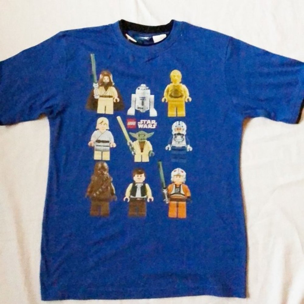 T-shirt Star Wars boys new size XL cotton blue Lucasfilm Ltd & TM short sleeves